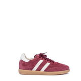 Sneakers uomo in camoscio rasato rosso rubino