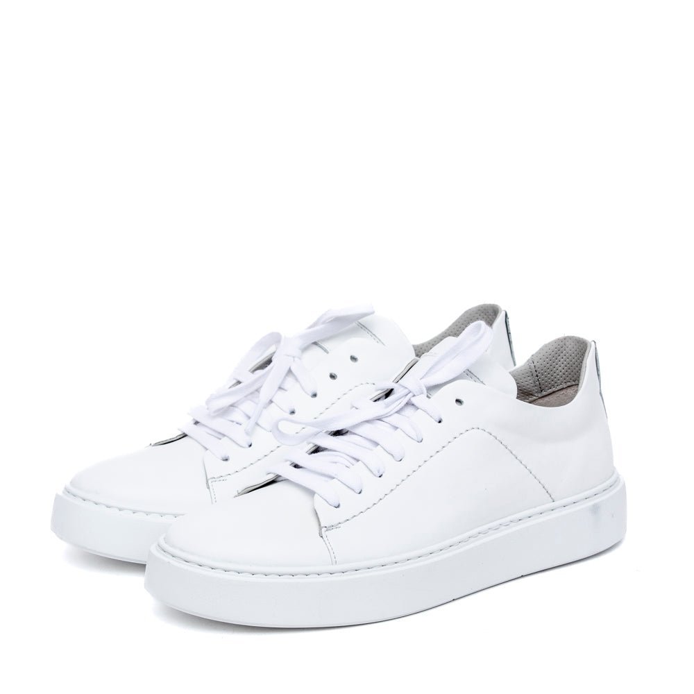 Sneakers uomo in pelle bianca - TreemmeCreazioni