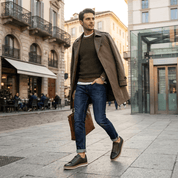 Sneakers uomo in pelle traforata verde bosco - TreemmeCreazioni