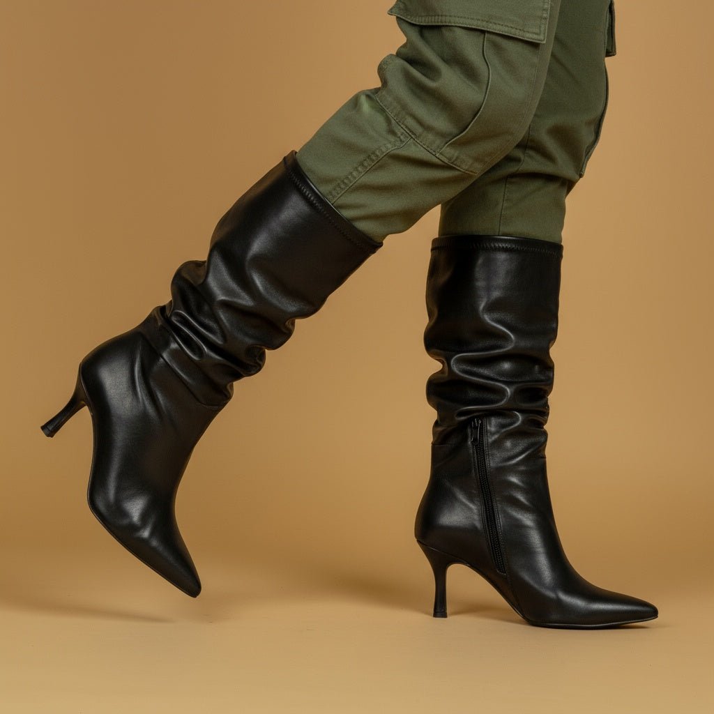 Stivale alto con effetto goffrato. - TreemmeCreazioni