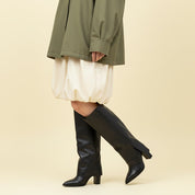 Stivale alto con gambale a tubo e tacco largo. - TreemmeCreazioni