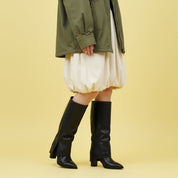 Stivale alto con gambale a tubo e tacco largo. - TreemmeCreazioni