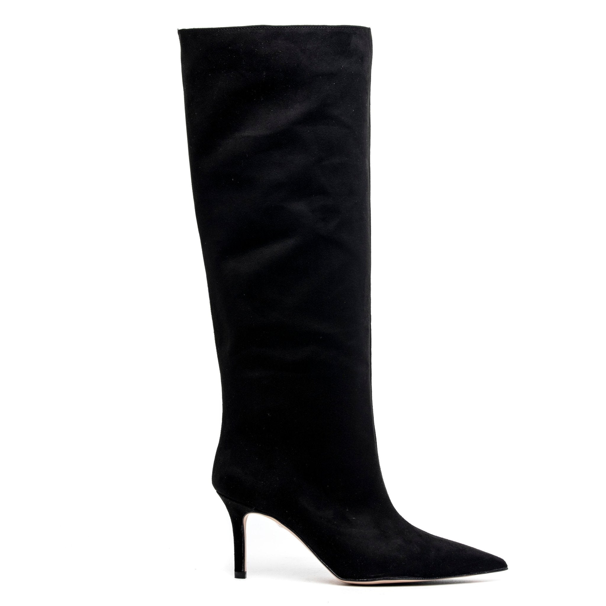 Stivale alto in camoscio con tacco. - TreemmeCreazioni