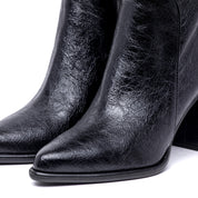 Stivale alto in naplak con tacco largo. - TreemmeCreazioni