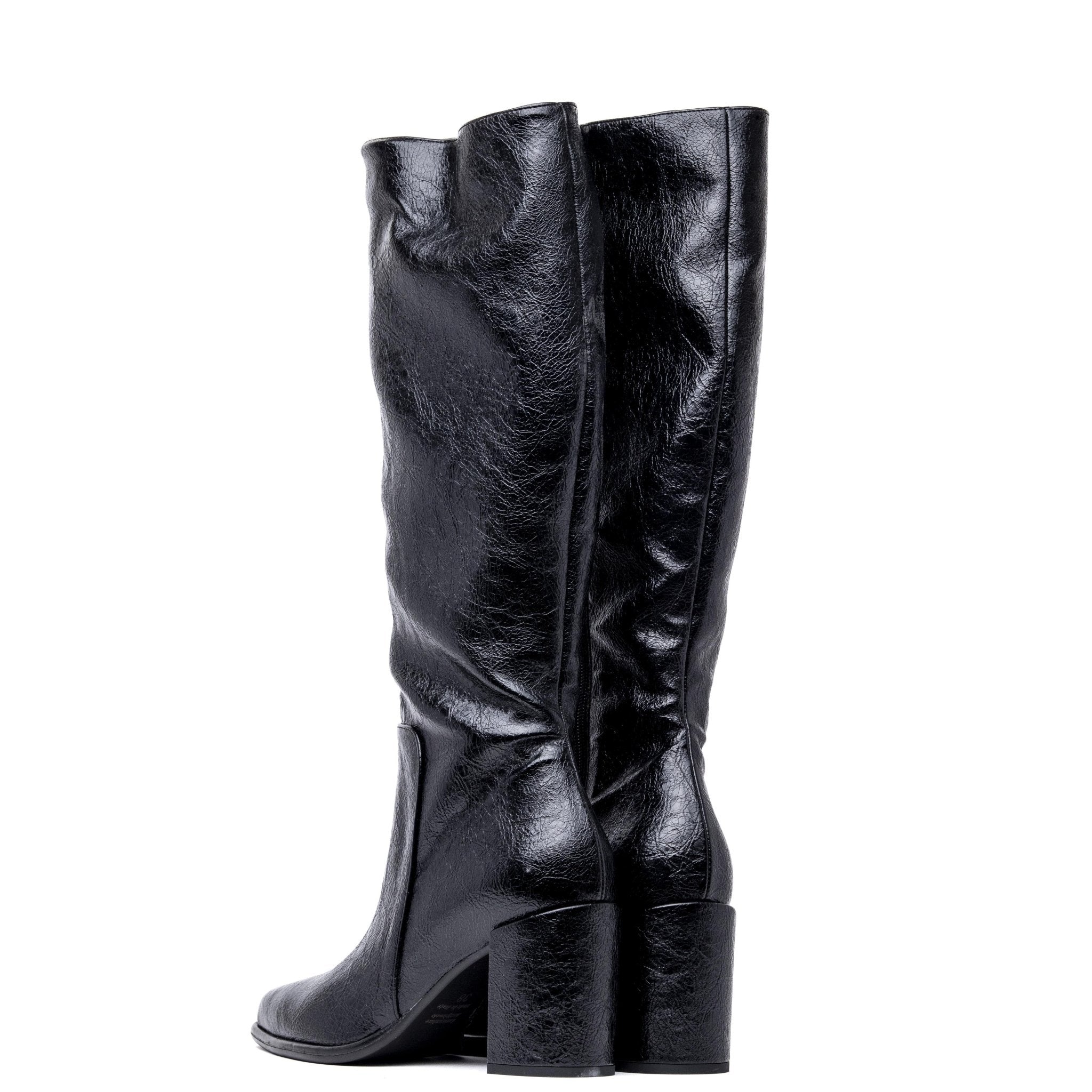 Stivale alto in naplak con tacco largo. - TreemmeCreazioni