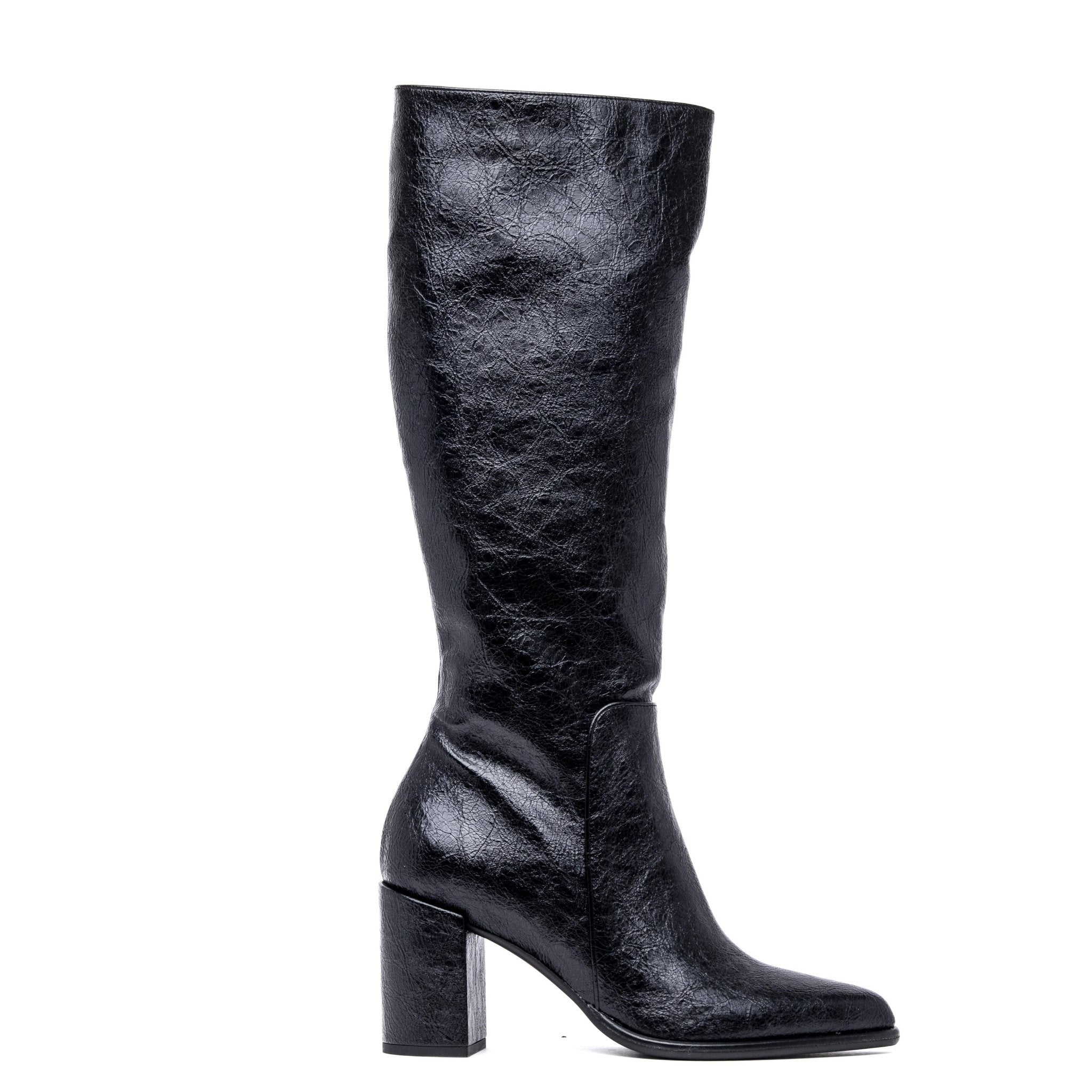 Stivale alto in naplak con tacco largo. - TreemmeCreazioni