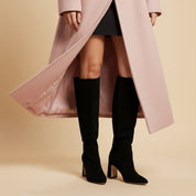 Stivale alto in pelle scamosciata con tacco. - TreemmeCreazioni