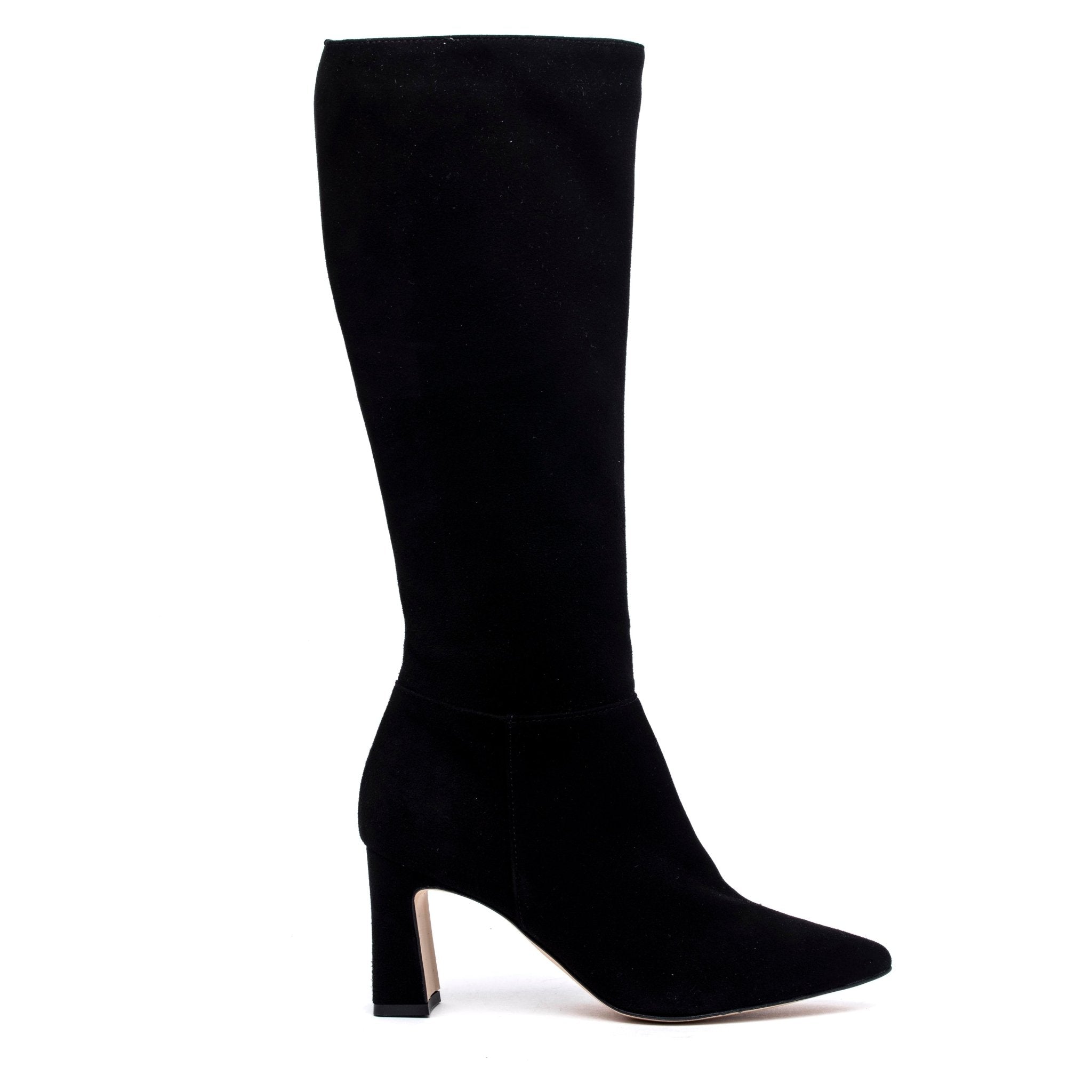 Stivale alto in pelle scamosciata con tacco. - TreemmeCreazioni