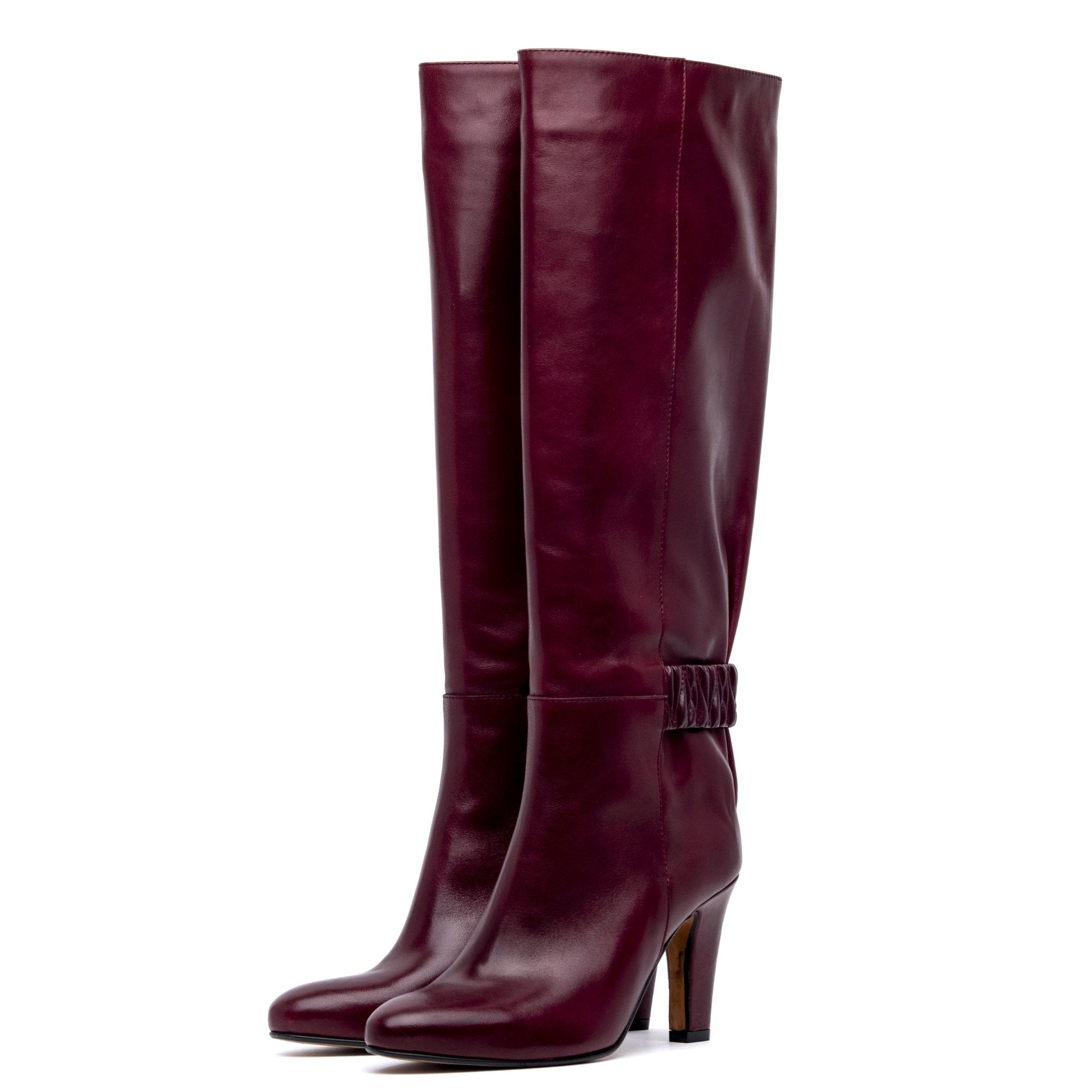 Stivale alto in vitello con gambale a tubo. - TreemmeCreazioni