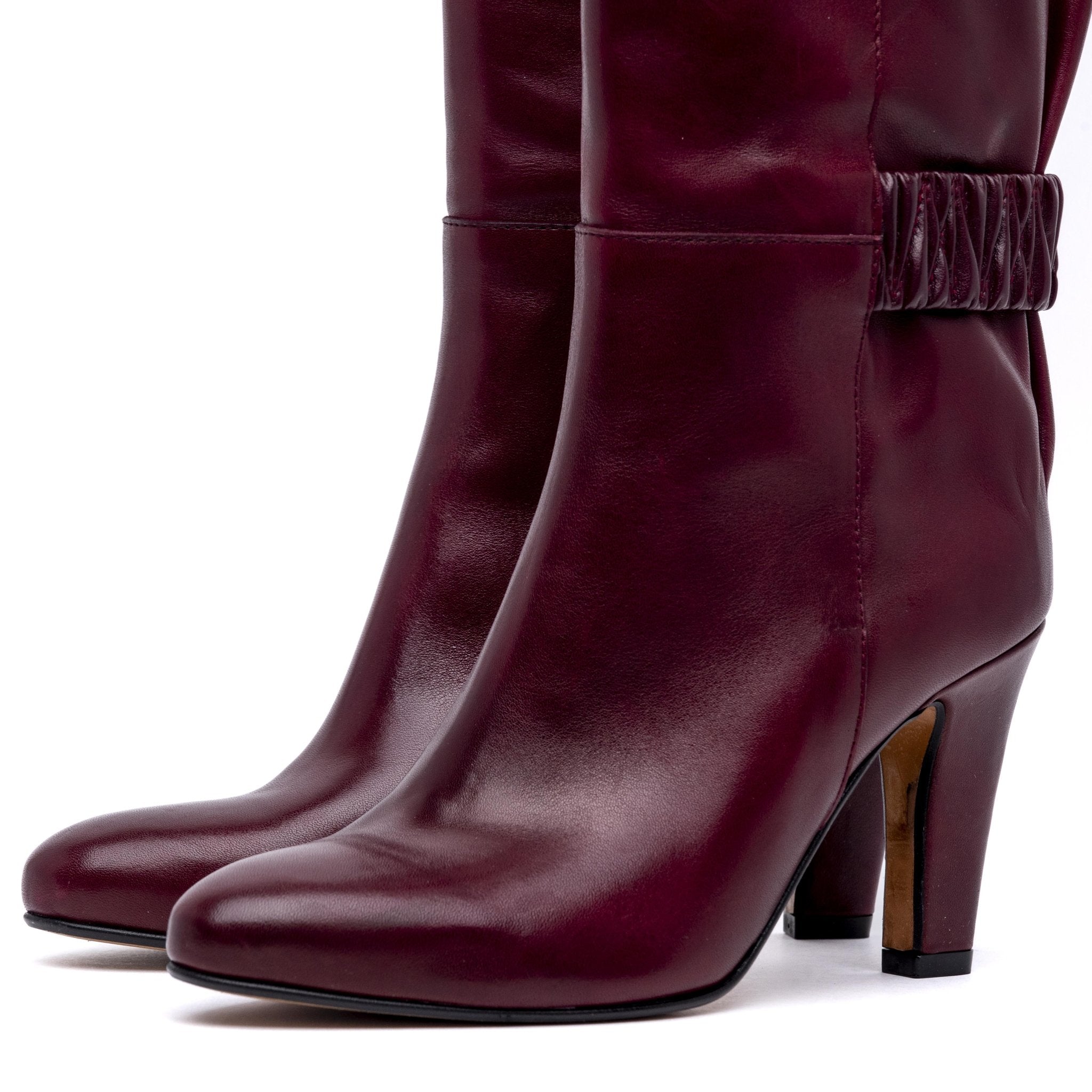 Stivale alto in vitello con gambale a tubo. - TreemmeCreazioni