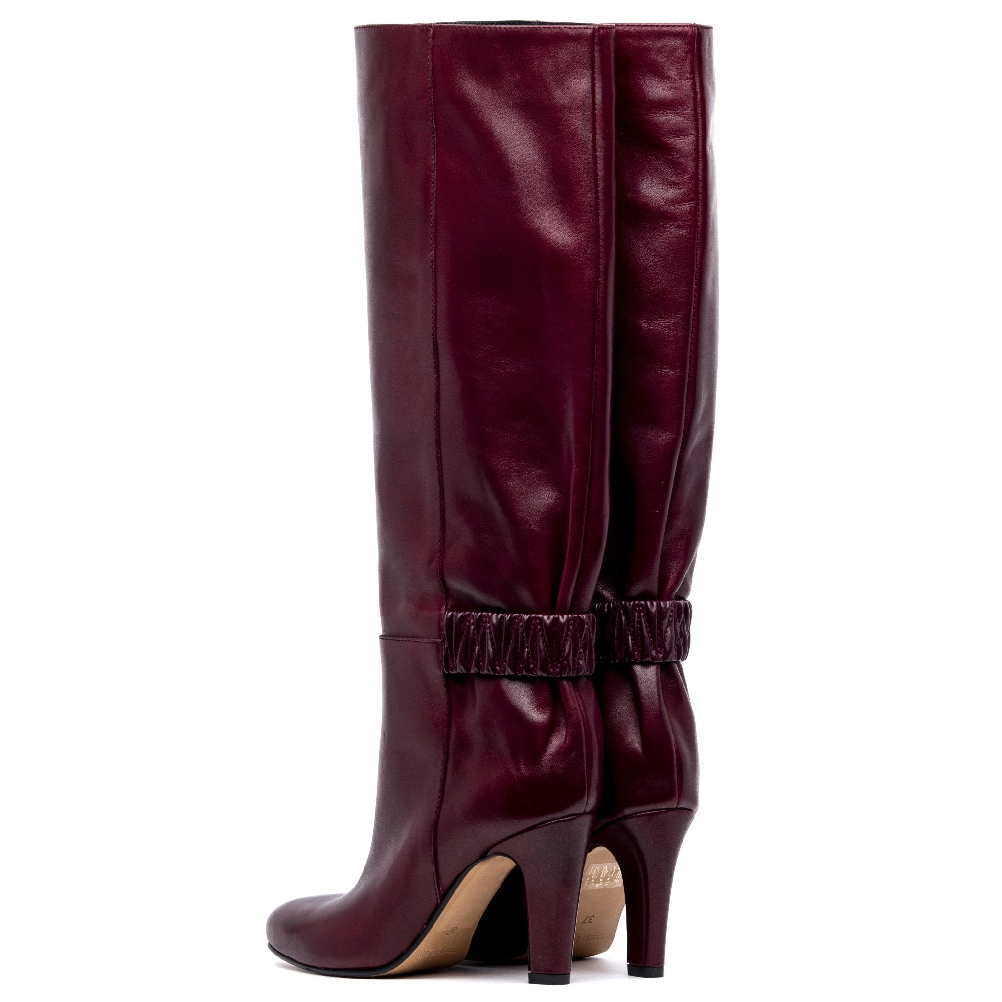 Stivale alto in vitello con gambale a tubo. - TreemmeCreazioni