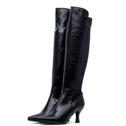 Stivale alto in vitello e gambale elasticizzato. - TreemmeCreazioni