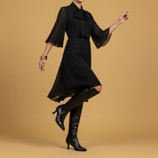 Stivale alto in vitello e gambale elasticizzato. - TreemmeCreazioni