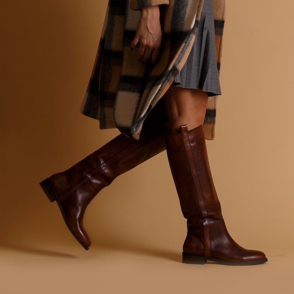 Stivale cavallerizzo cuoio in