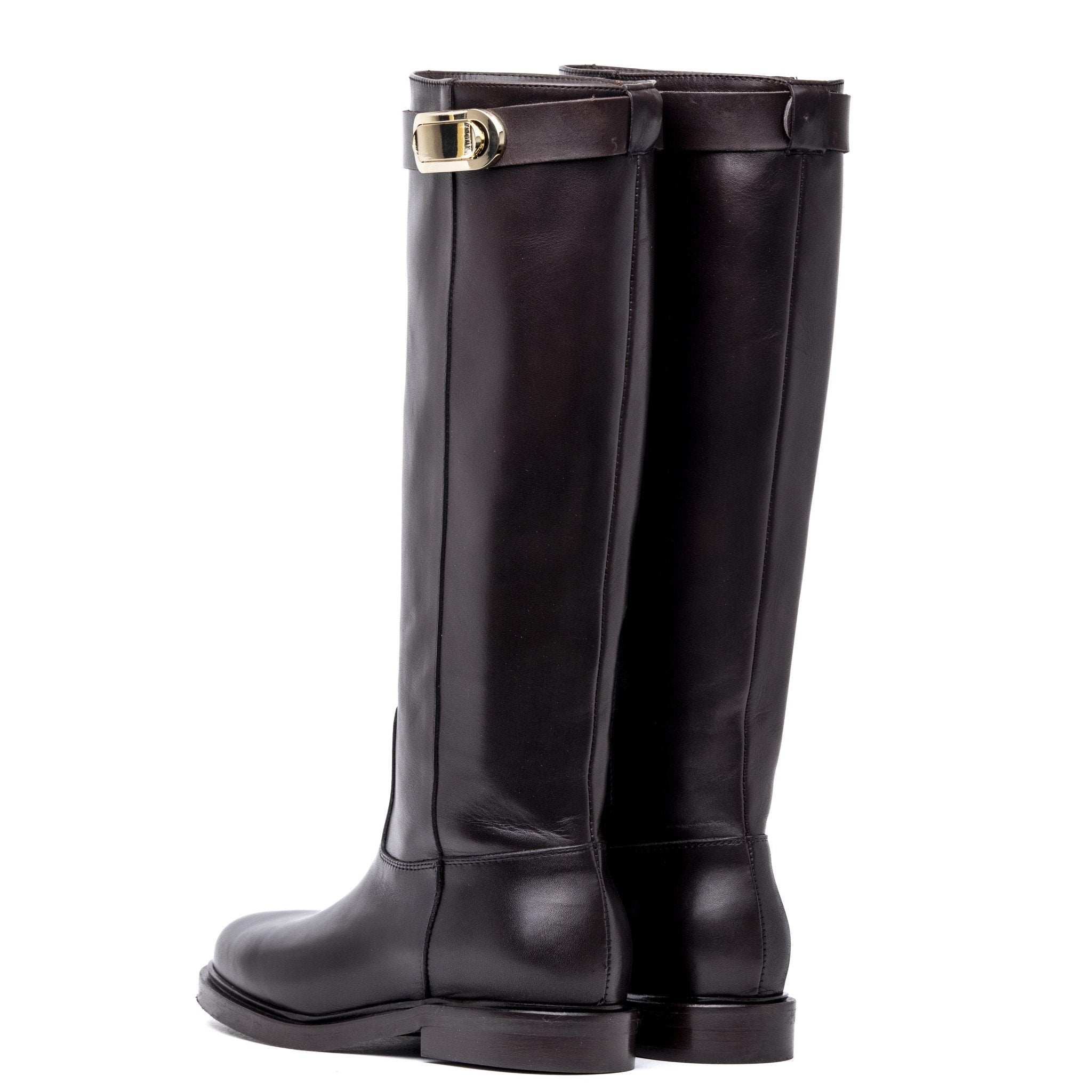 Stivale cavallerizzo in vitello marrone cioccolato. - TreemmeCreazioni