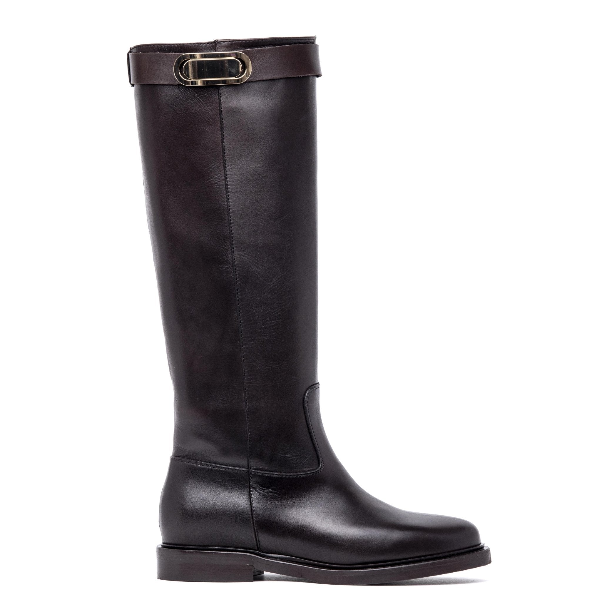 Stivale cavallerizzo in vitello marrone cioccolato. - TreemmeCreazioni