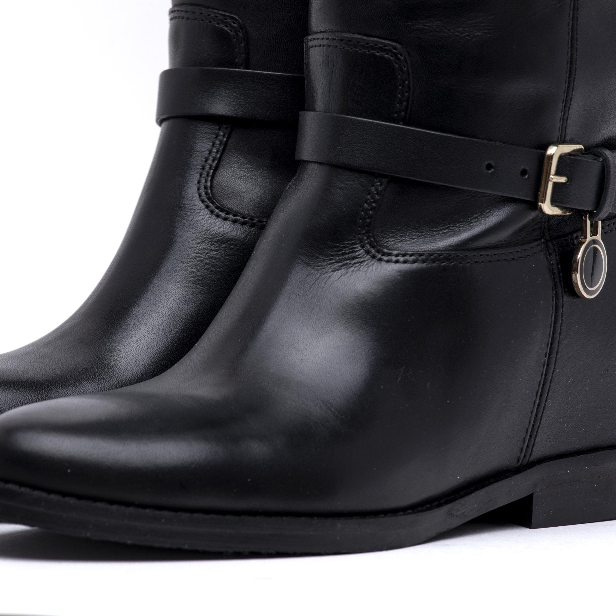 Stivale cavallerizzo in vitello nero con rialzo. - TreemmeCreazioni