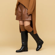 Stivale cavallerizzo in vitello nero con rialzo. - TreemmeCreazioni