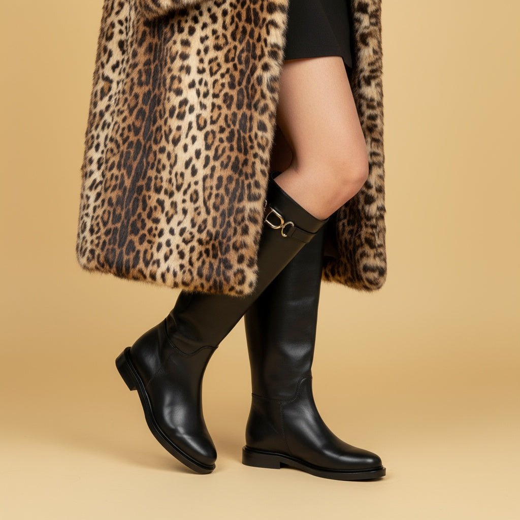 Stivale cavallerizzo in vitello nero. - TreemmeCreazioni