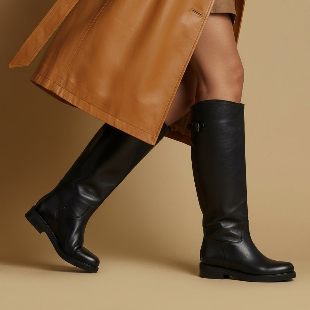 Stivale cavallerizzo in vitello nero. - TreemmeCreazioni