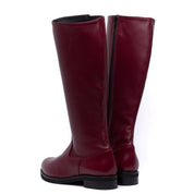 Stivale cavallerizzo in vitello rosso rubino. - TreemmeCreazioni