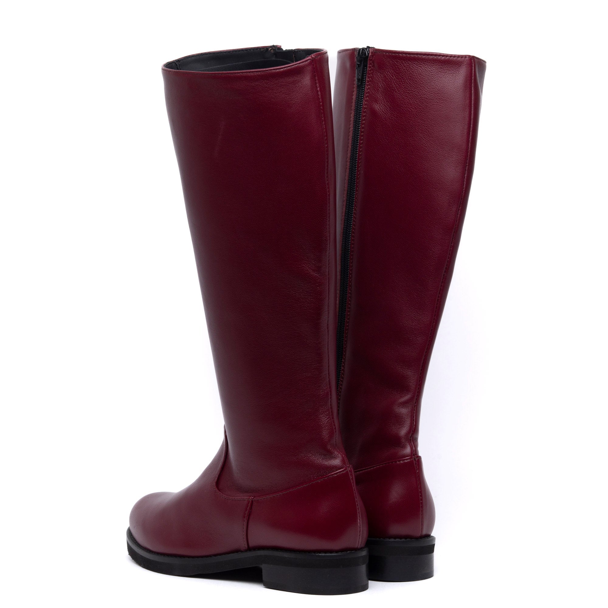 Stivale cavallerizzo in vitello rosso rubino. - TreemmeCreazioni