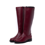 Stivale cavallerizzo in vitello rosso rubino. - TreemmeCreazioni