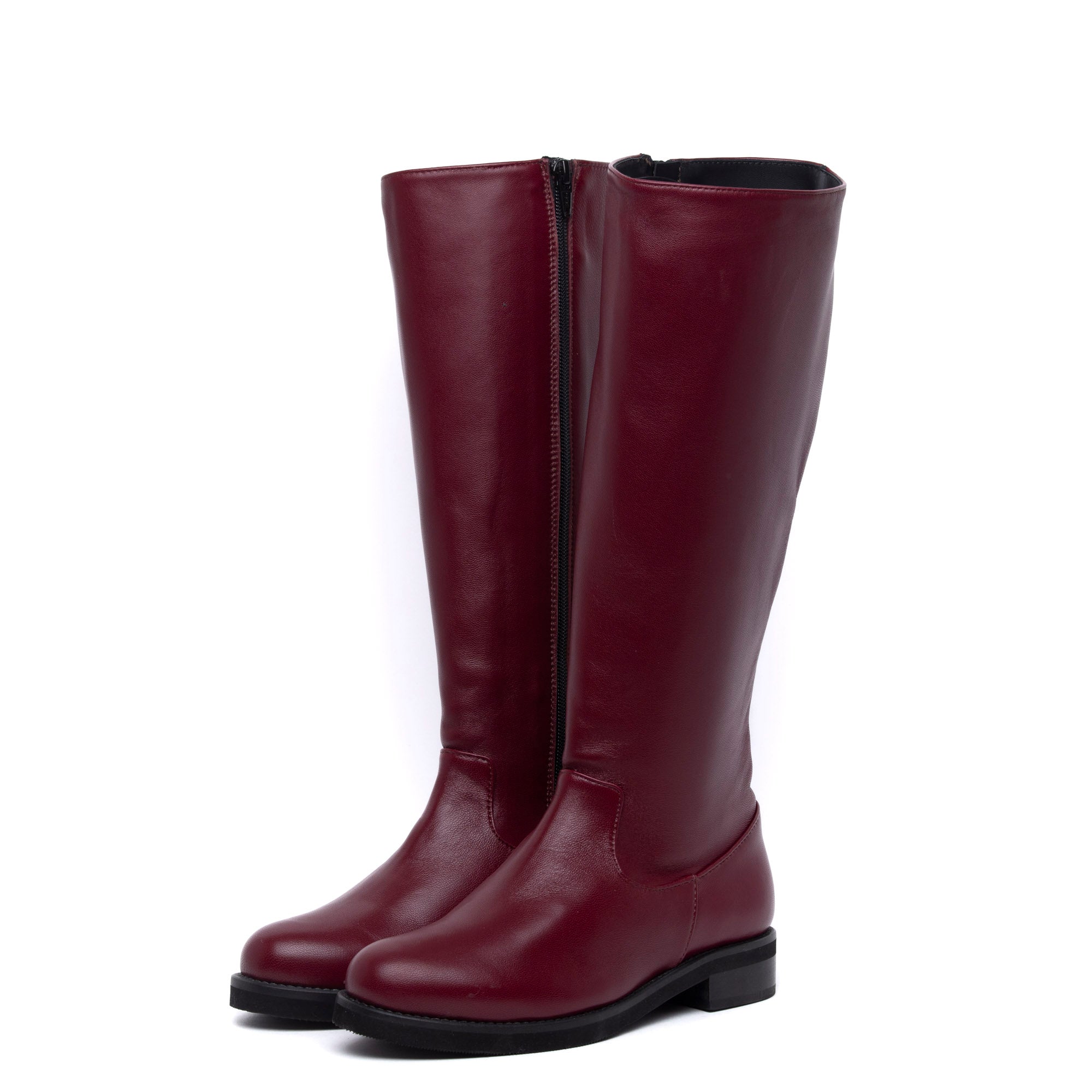 Stivale cavallerizzo in vitello rosso rubino. - TreemmeCreazioni