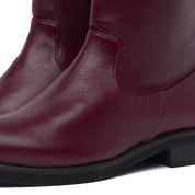 Stivale cavallerizzo in vitello rosso rubino. - TreemmeCreazioni