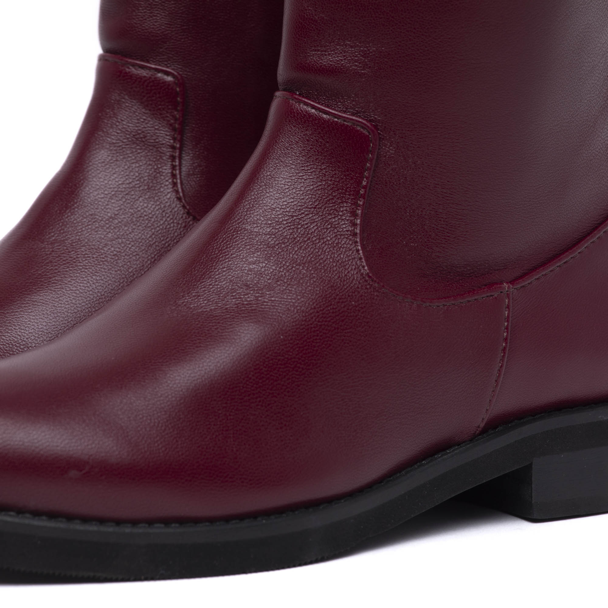 Stivale cavallerizzo in vitello rosso rubino. - TreemmeCreazioni