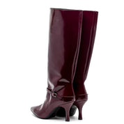 Stivale con tacco in naplak rosso rubino. - TreemmeCreazioni