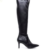Stivale cuissard stretch in eco pelle sopra ginocchio.