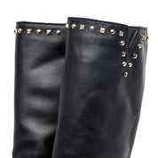 Stivale in vitello nero con borchie. - TreemmeCreazioni