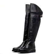 Stivale in vitello nero sopra ginocchio. - TreemmeCreazioni