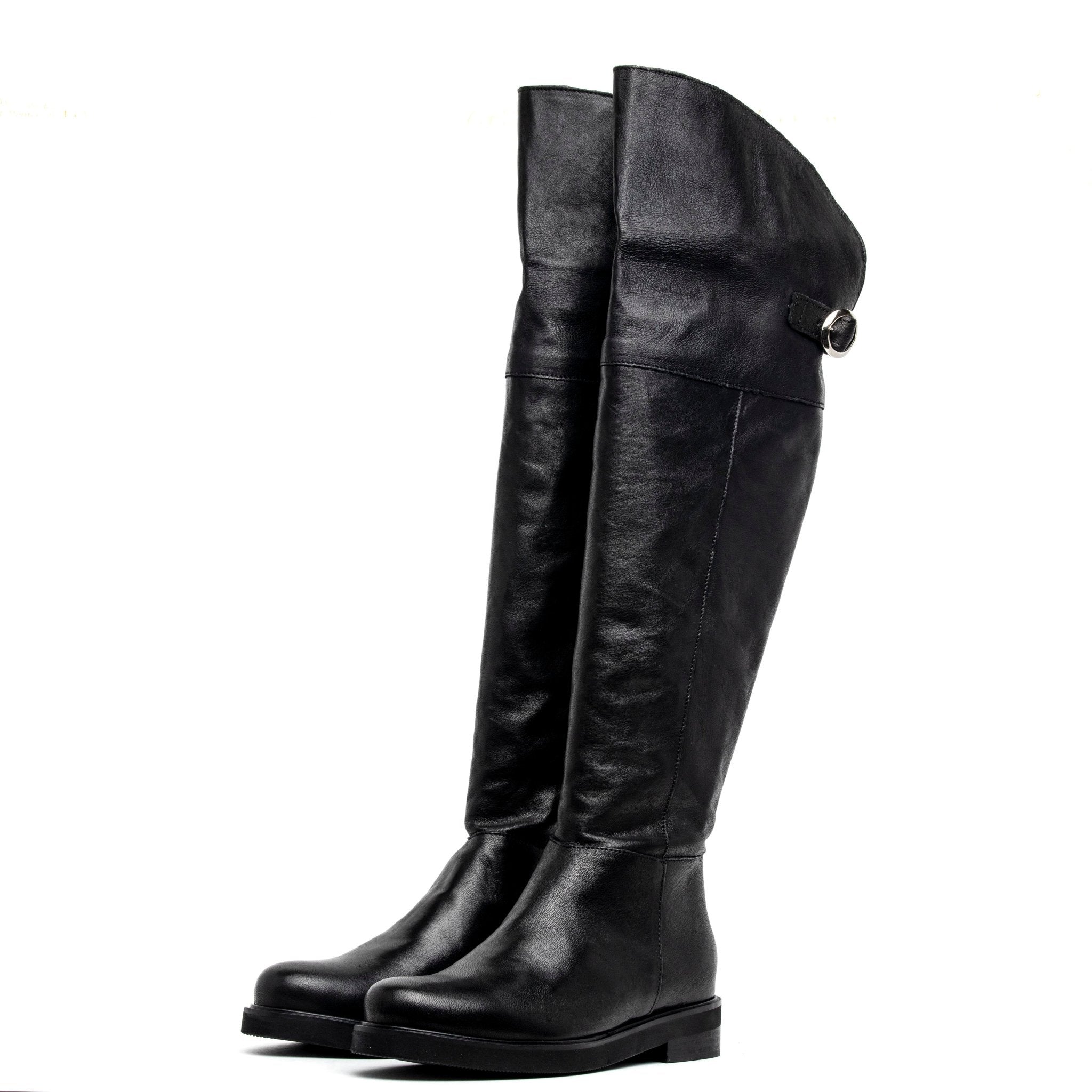 Stivale in vitello nero sopra ginocchio. - TreemmeCreazioni