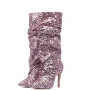 Stivale Madonna in micro paillettes rosa - TreemmeCreazioni