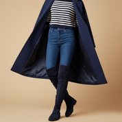 Stivale sopra ginocchio in camoscio blu. - TreemmeCreazioni