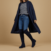 Stivale sopra ginocchio in camoscio blu. - TreemmeCreazioni