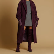 Stivale sopra ginocchio in camoscio bordeaux. - TreemmeCreazioni