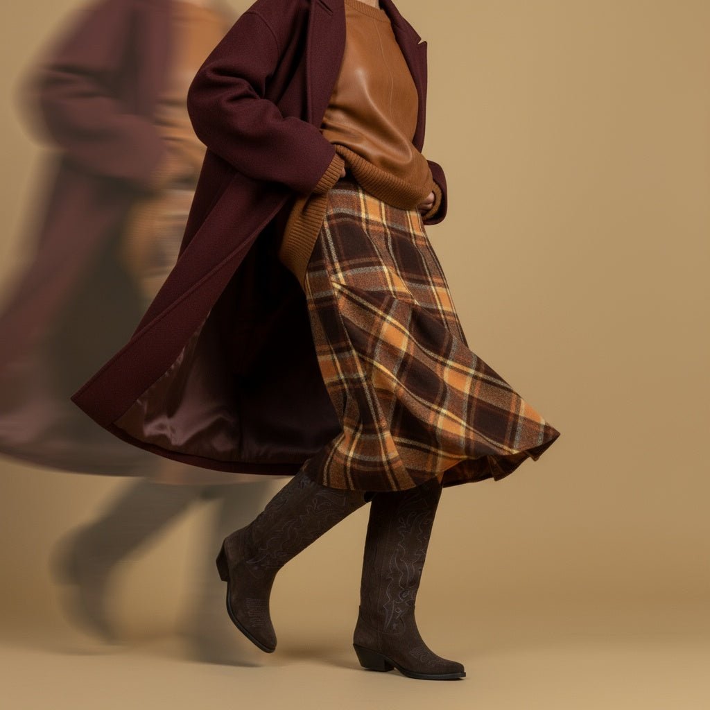 Stivale texano in camoscio con ricamo. - TreemmeCreazioni