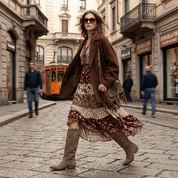 Stivale texano in pelle scamosciata taupe. - TreemmeCreazioni