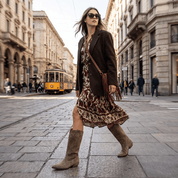 Stivale texano in pelle scamosciata taupe. - TreemmeCreazioni