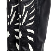 Stivale texano in vitello bicolore bianco/nero. - TreemmeCreazioni