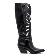 Stivale texano in vitello bicolore bianco/nero. - TreemmeCreazioni