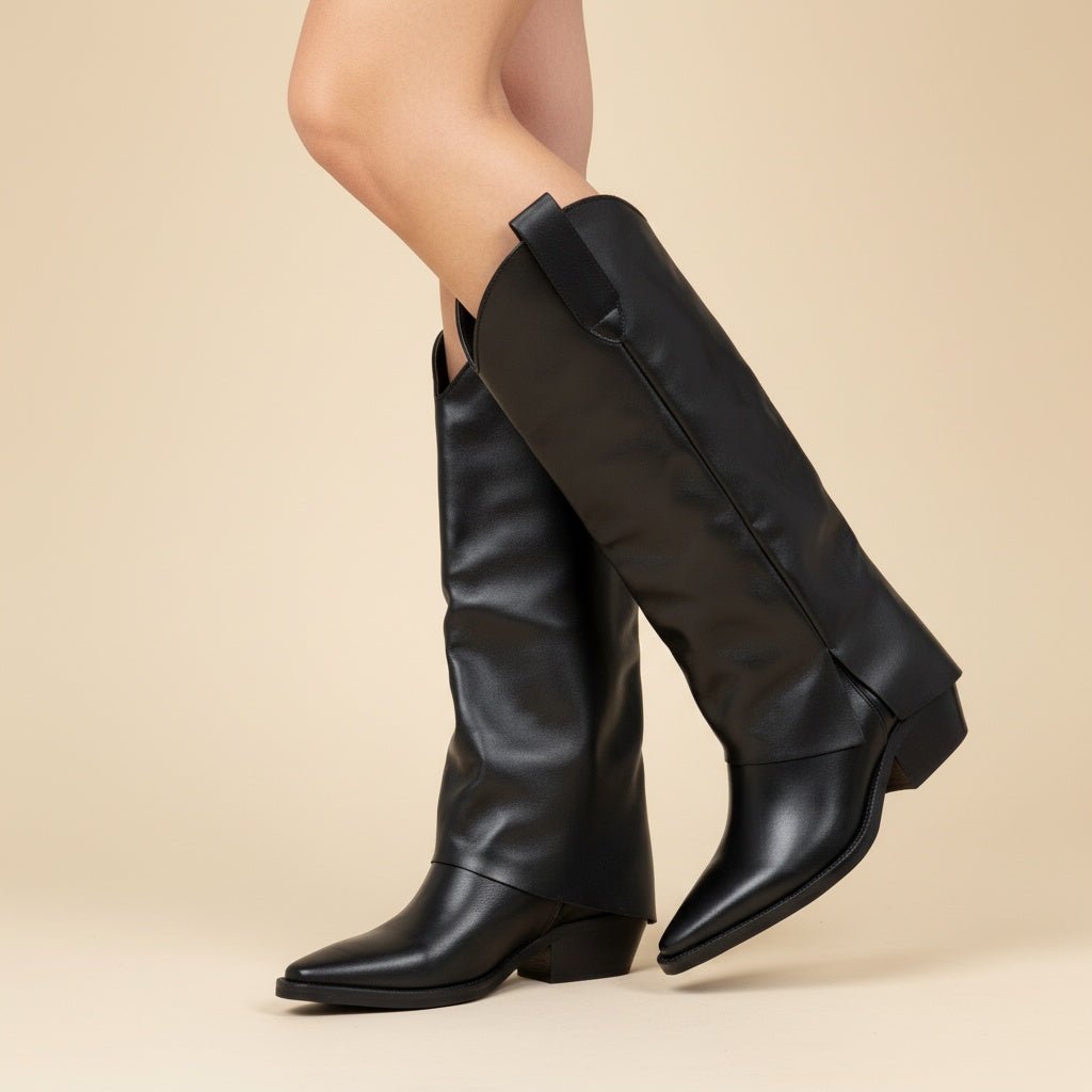 Stivale texano in vitello nero. - TreemmeCreazioni