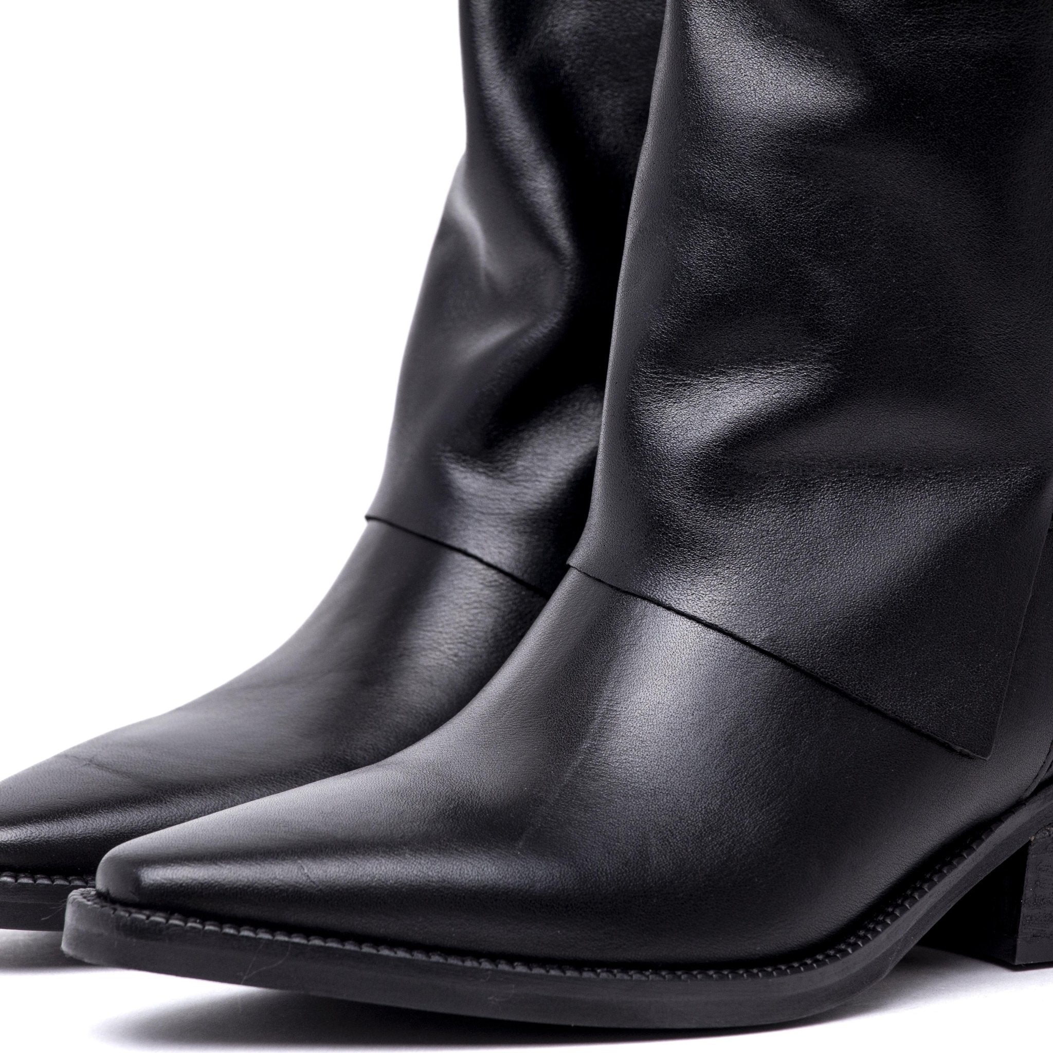 Stivale texano in vitello nero. - TreemmeCreazioni