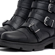 Stivaletto anfibio in pelle con fibbie. - TreemmeCreazioni