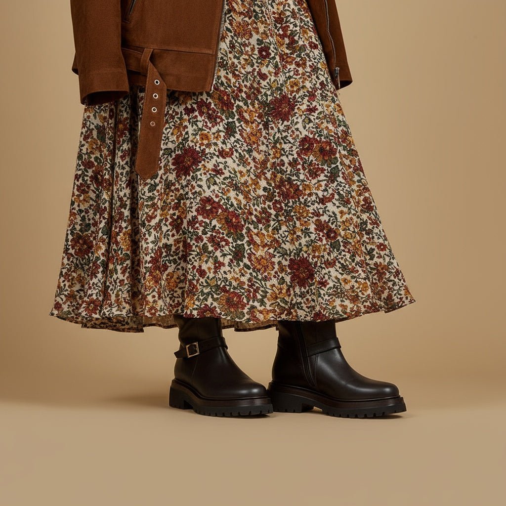 Stivaletto anfibio in vitello t.d.moro con fibbie. - TreemmeCreazioni