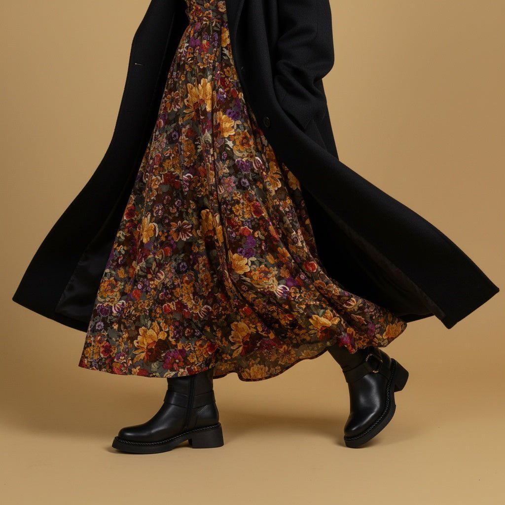 Stivaletto biker in pelle di vitello nera. - TreemmeCreazioni