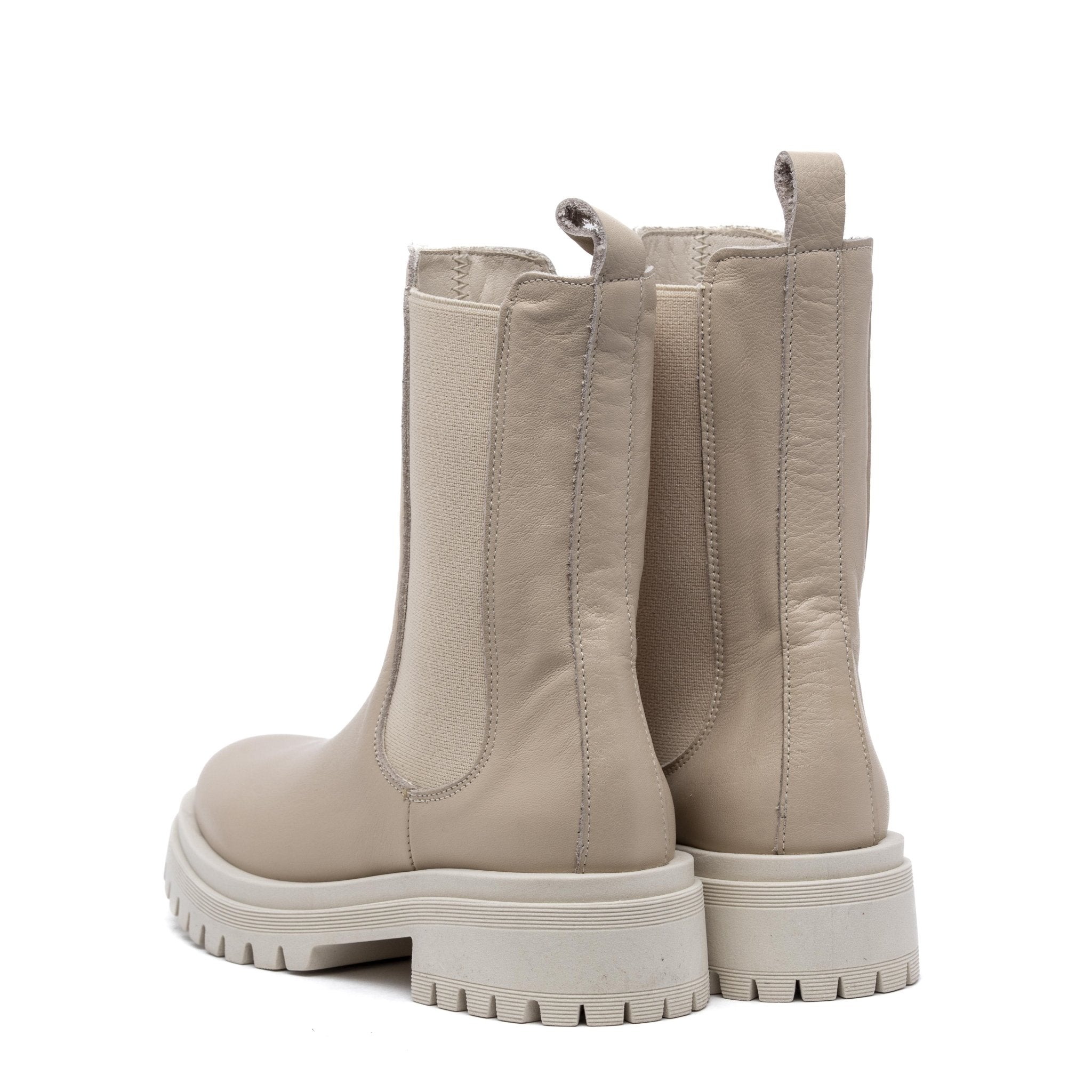 Stivaletto Chelsea in vitello latte macchiato. - TreemmeCreazioni